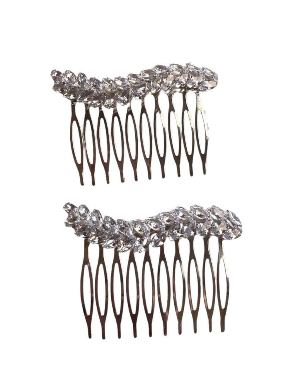 Par Arranjo Folhas de Zircônia Brilho Penteado Noiva Festa