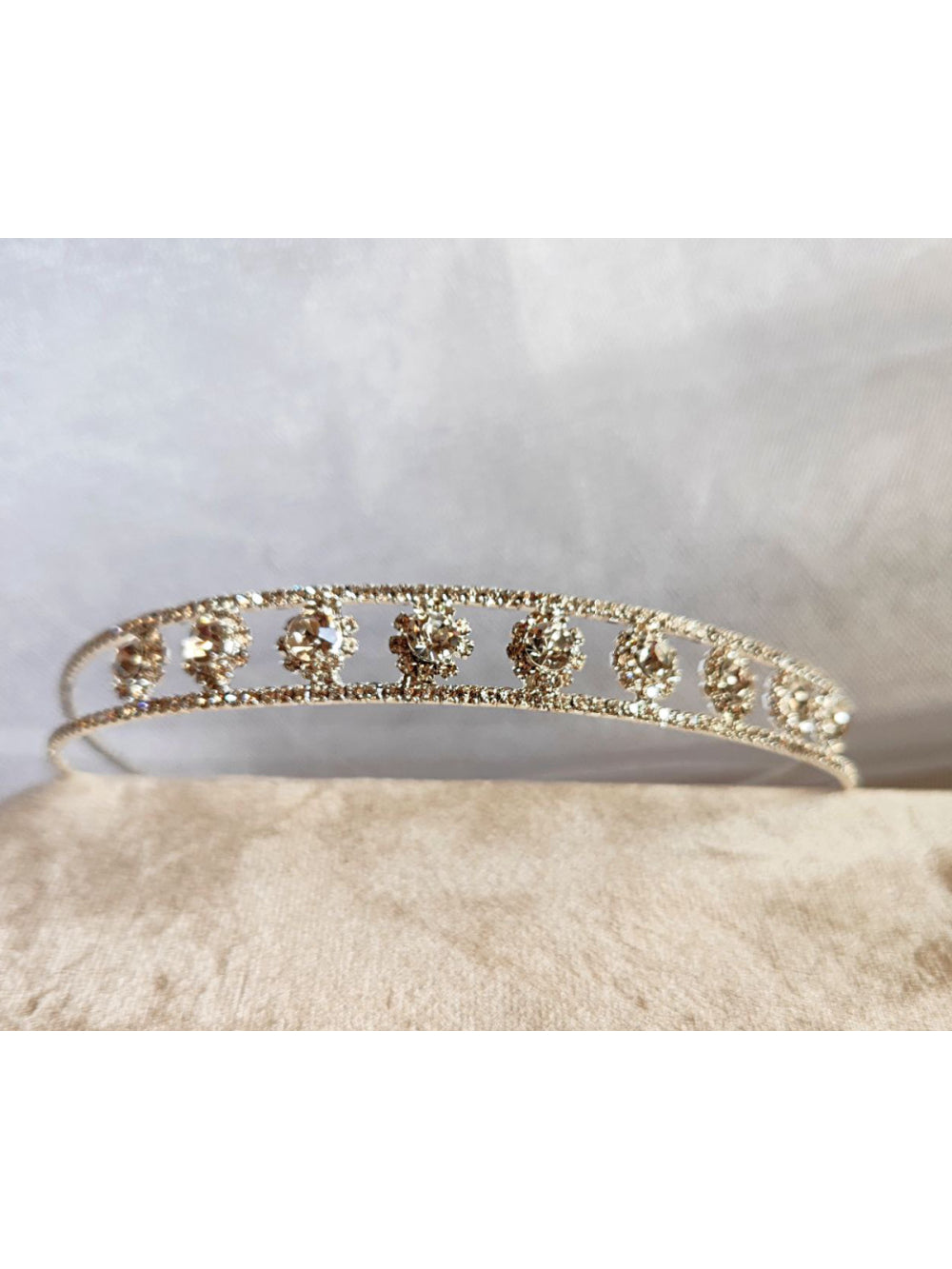 Tiara Grinalda Strass Maleável Delicada Brilho Noiva Festa