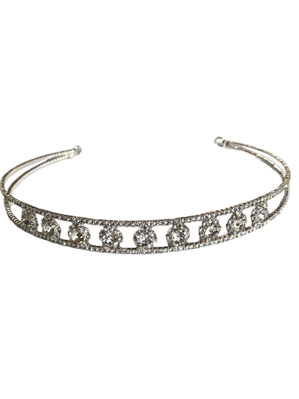 Tiara Grinalda Strass Maleável Delicada Brilho Noiva Festa