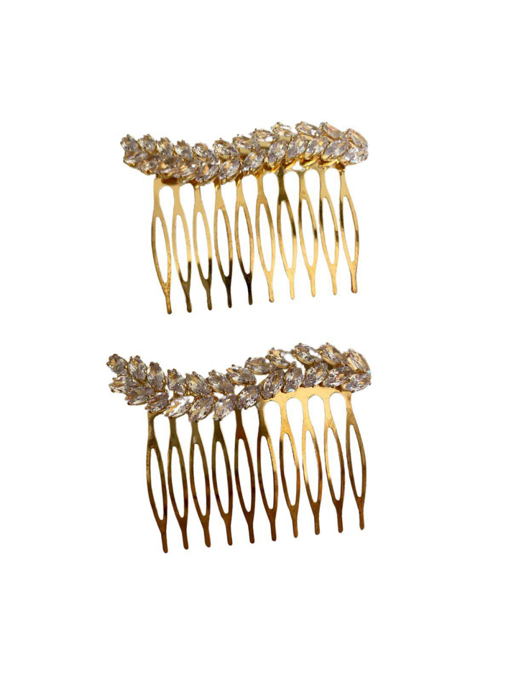Par Arranjo Folhas de Zircônia Brilho Penteado Noiva Festa