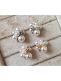 Brinco Nuvem de Pérolas Bijuteria Delicada Festa Noiva
