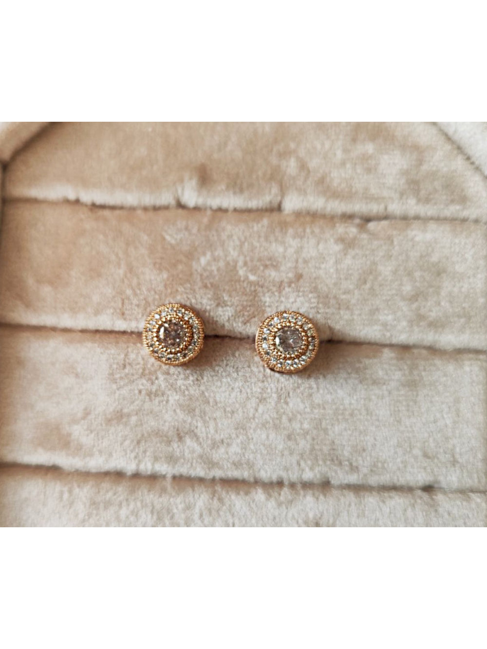 Brinco Redondo de Zircônia Cravejado Strass Festa Noiva