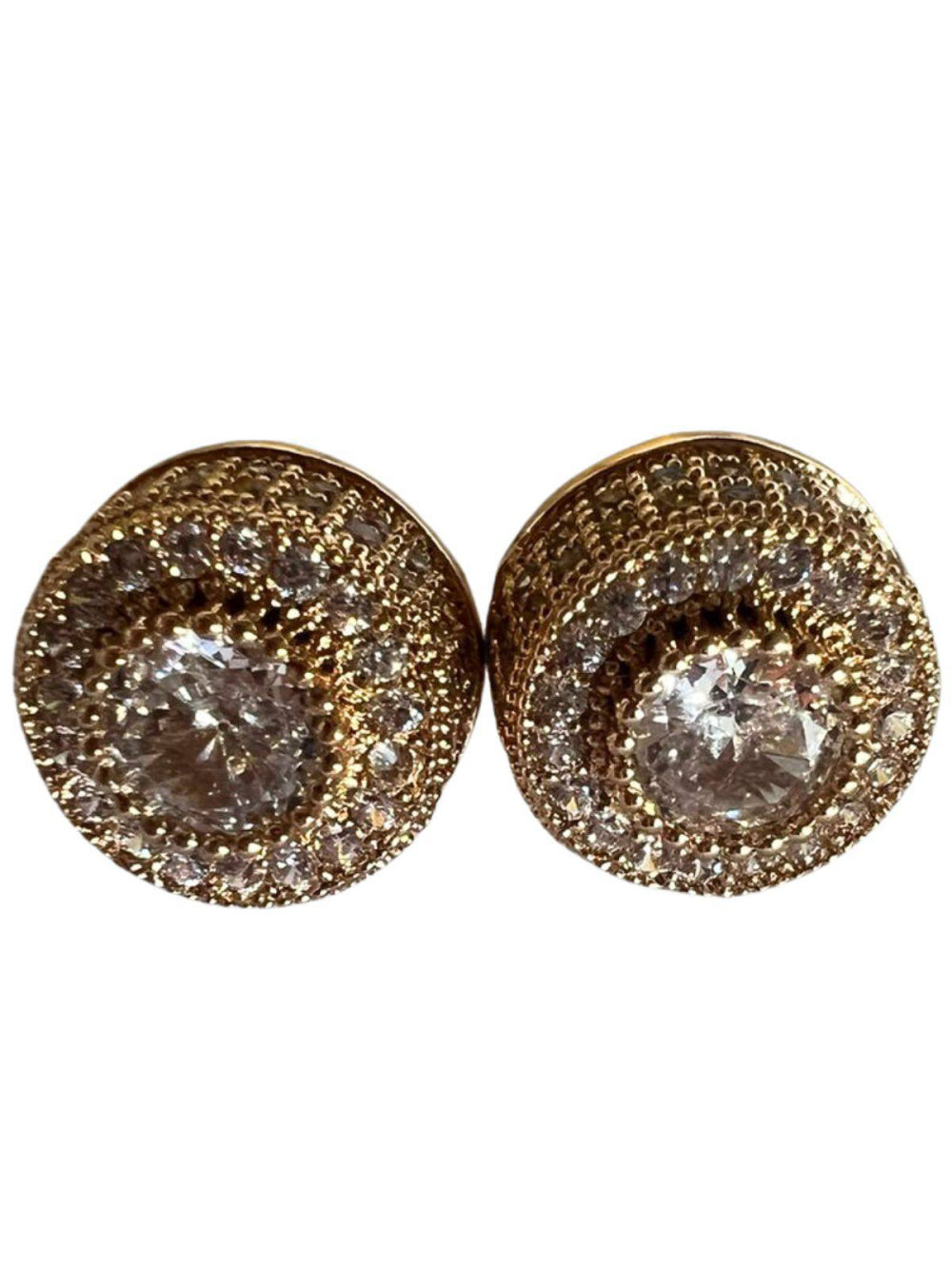 Brinco Redondo de Zircônia Cravejado Strass Festa Noiva