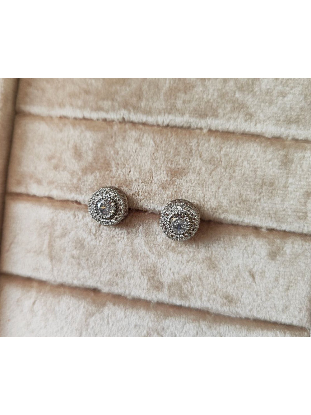 Brinco Redondo de Zircônia Cravejado Strass Festa Noiva