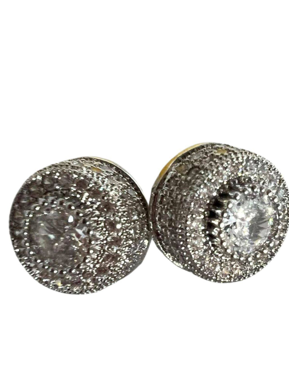 Brinco Redondo de Zircônia Cravejado Strass Festa Noiva