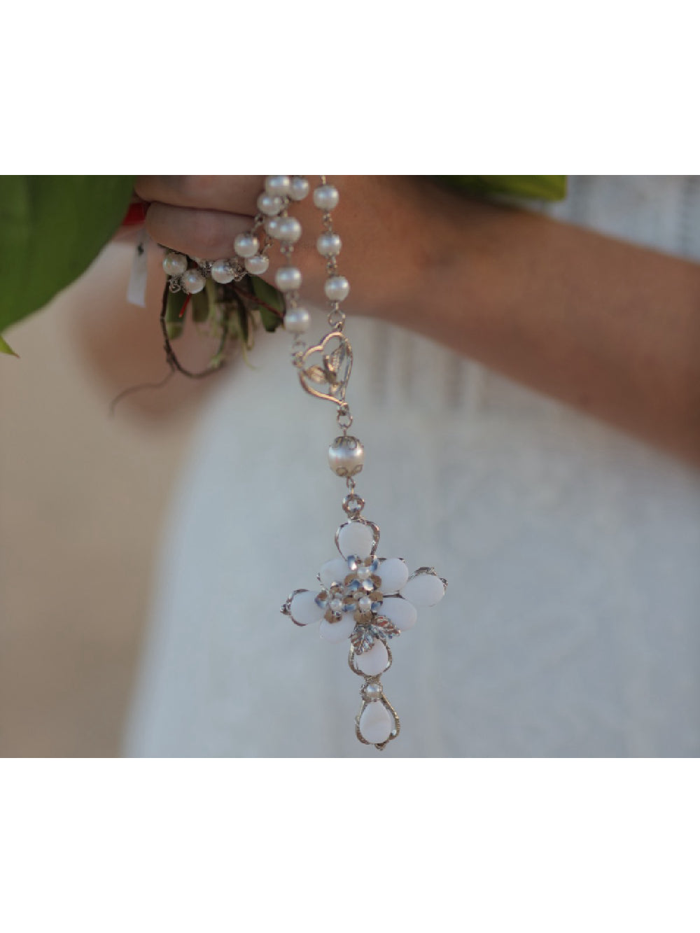 Terço Noiva Madrepérola Delicado Buque Casamento