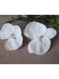 Orquídeas Brancas Luxo Arranjo Grinalda Flor de Cabelo Noiva Kit 2