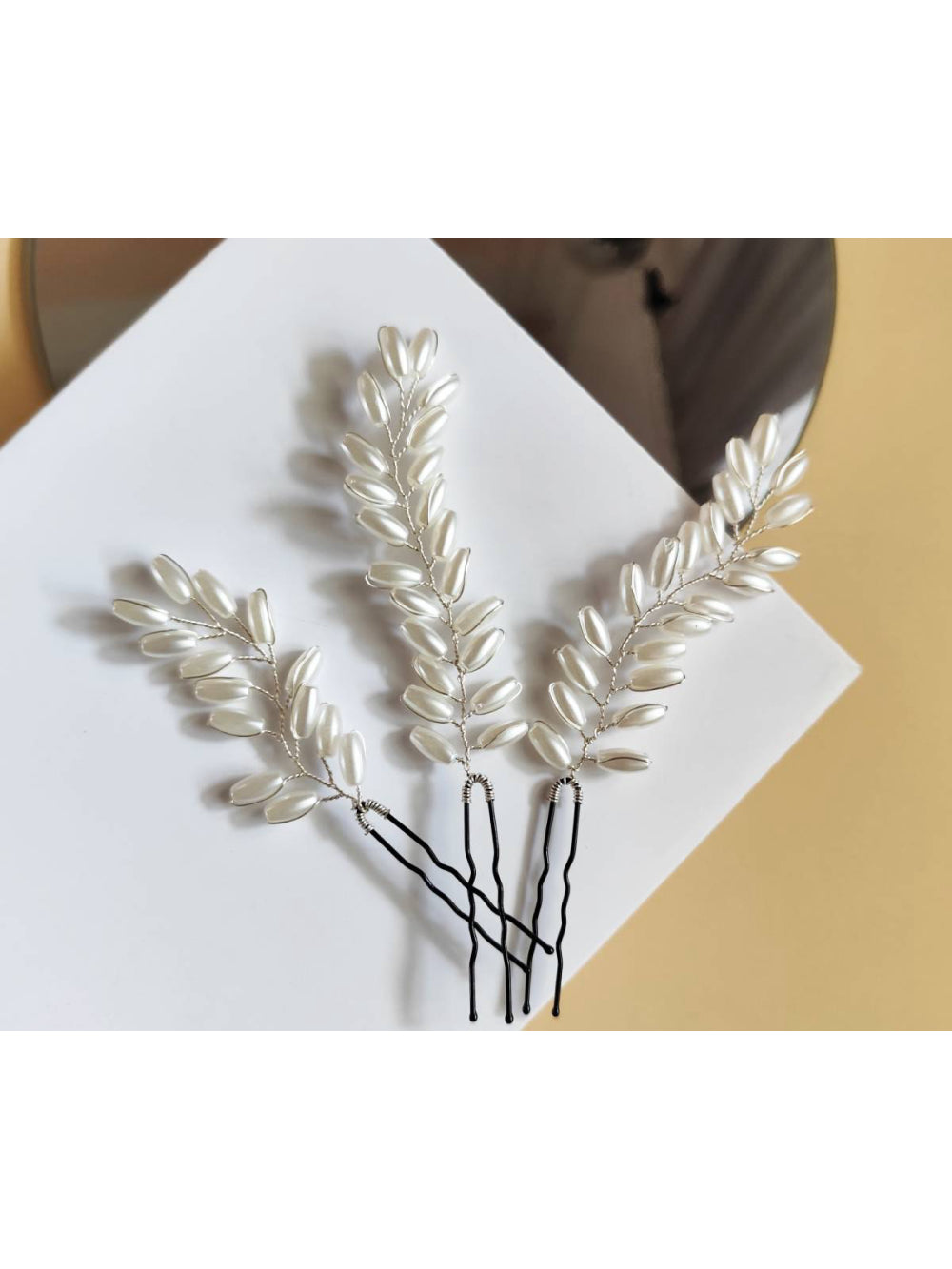 Grinalda Grãos de Pérolas Grampos Penteado Noiva Casamento