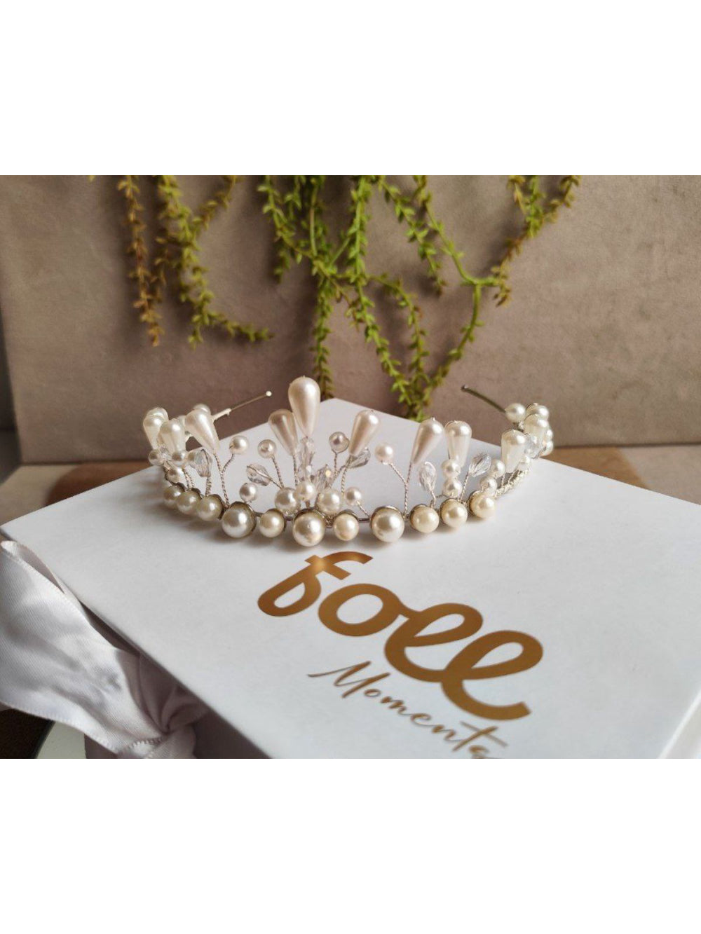 Tiara Coroa De Pérolas Noiva Debutante Princesa Grinalda