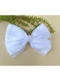 Laço Branco de Organza Infantil Daminha Batizado Festas