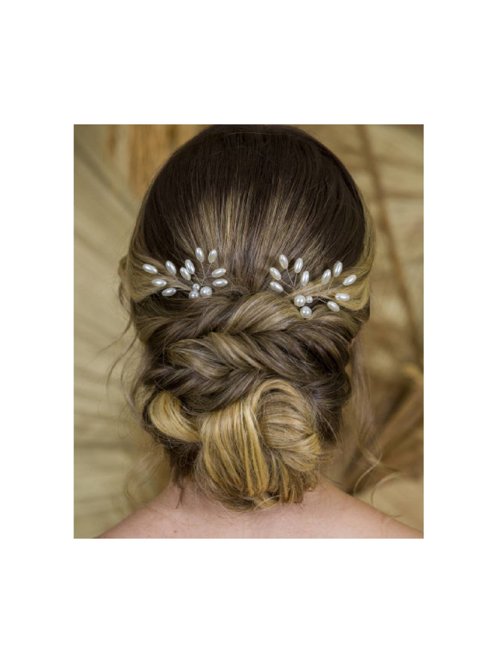 Par de Enfeites de Cabelo para Noivas Arranjo Pérolas Festas