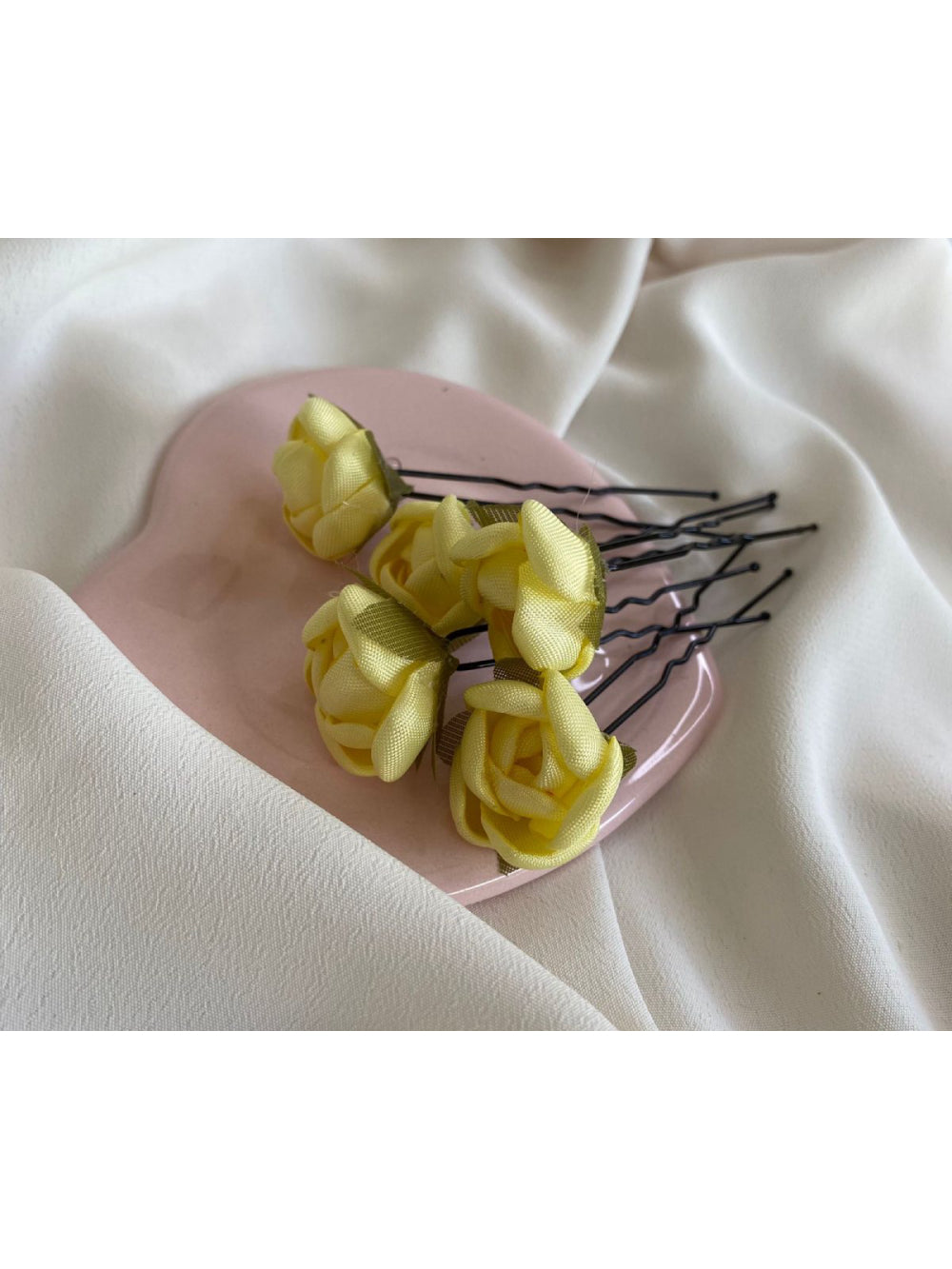 Kit Grampos de Flor de Cetim Pin de Cabelo Daminha Florista