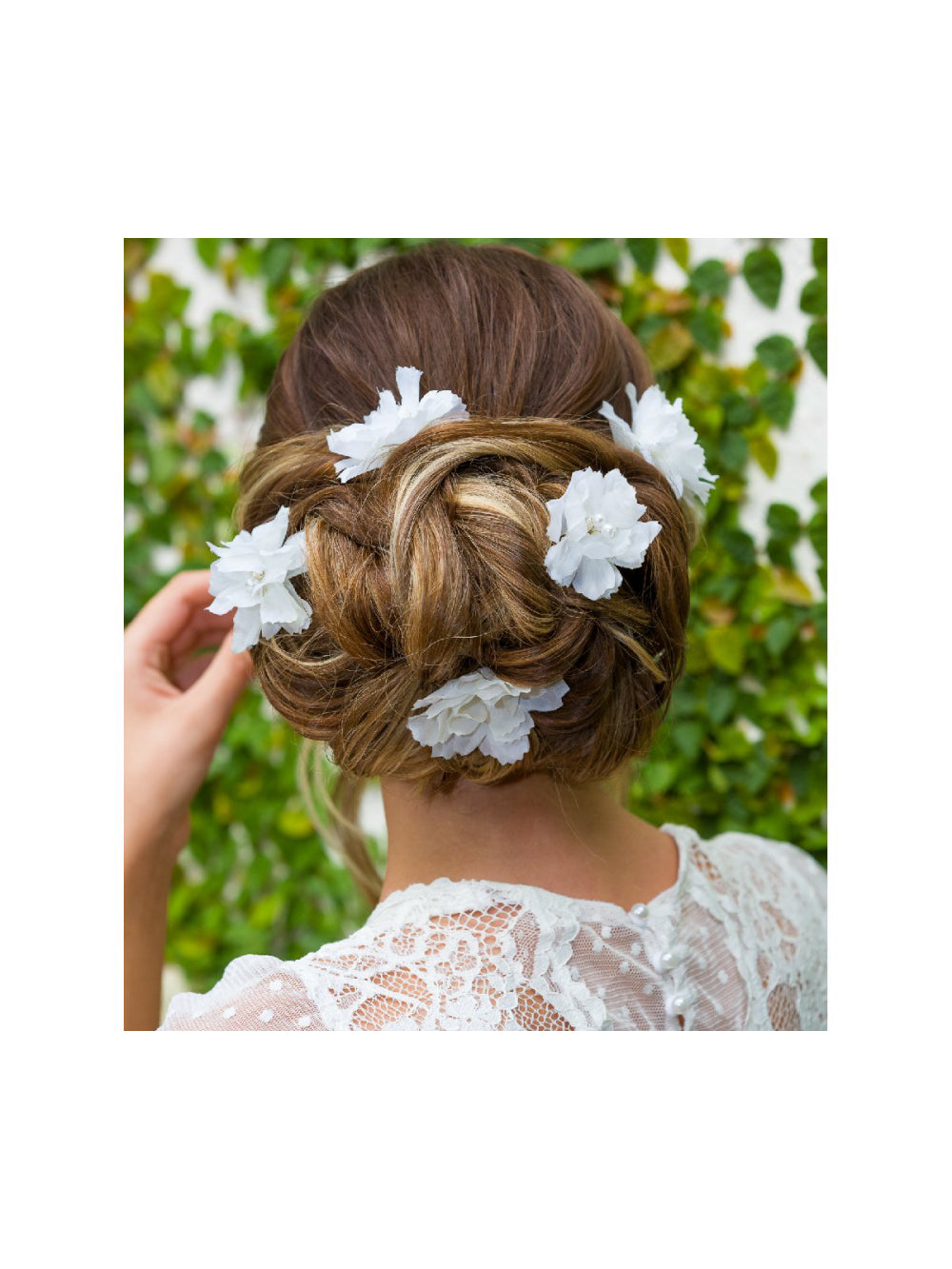 Kit Grampos de Cabelo Flor Branca Pin Noiva Daminha Florista