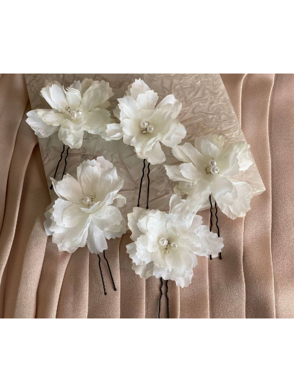 Kit Grampos de Cabelo Flor Branca Pin Noiva Daminha Florista