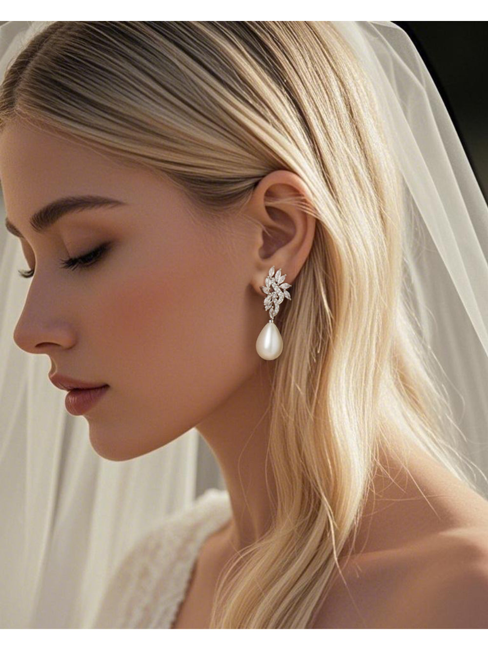 Brinco de Noiva e Festa Perola e Zircônia Bride Boutique
