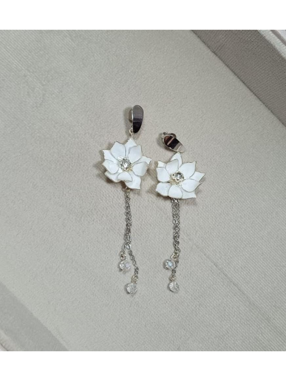 Brinco de Festa e Noiva Flor Cristal