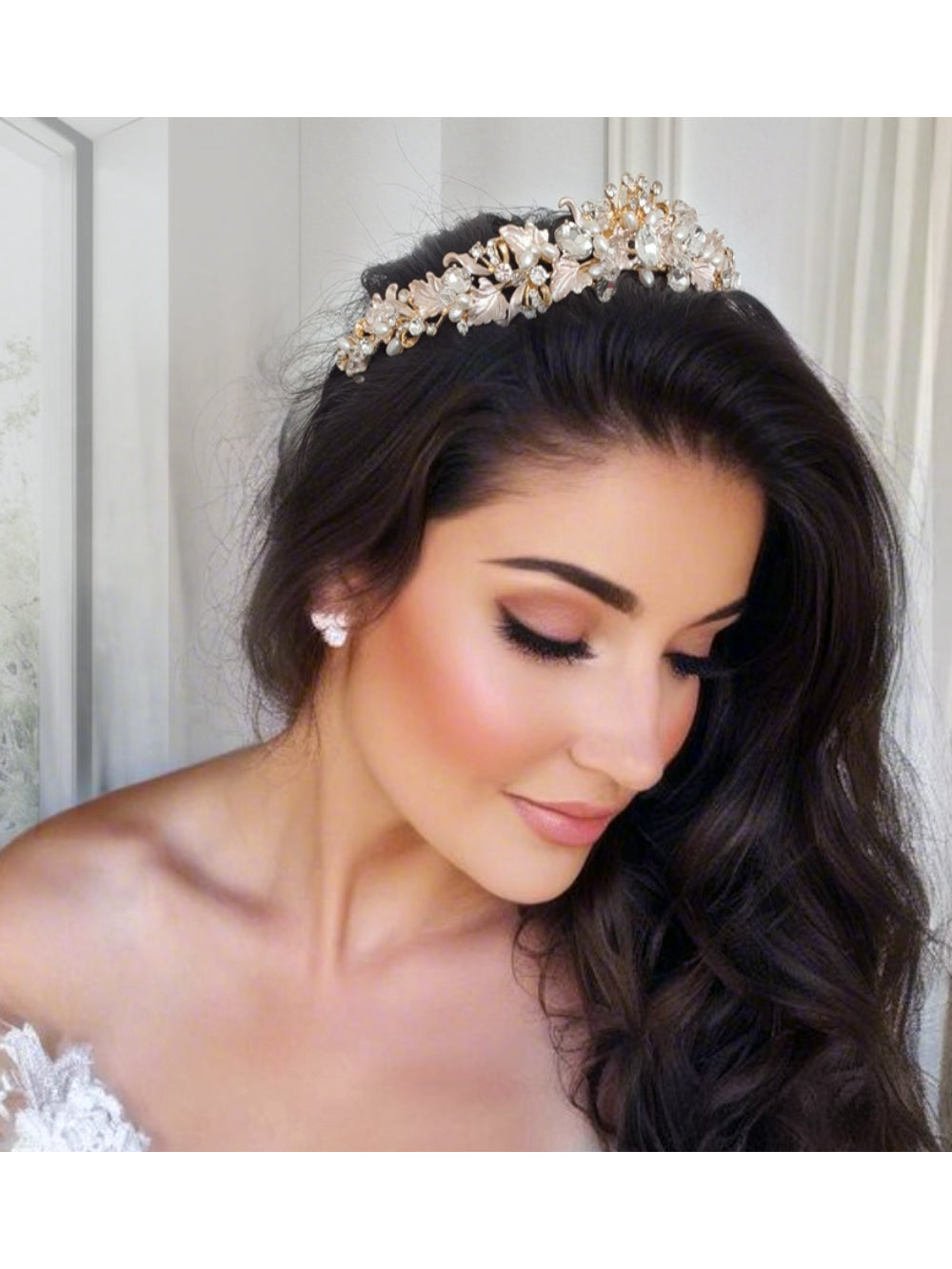 Coroa de Noiva Tiara Floral Maisa Bride Boutique