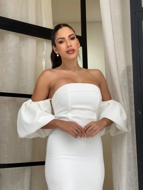 Vestido de Noiva Midi Noiva no Civil