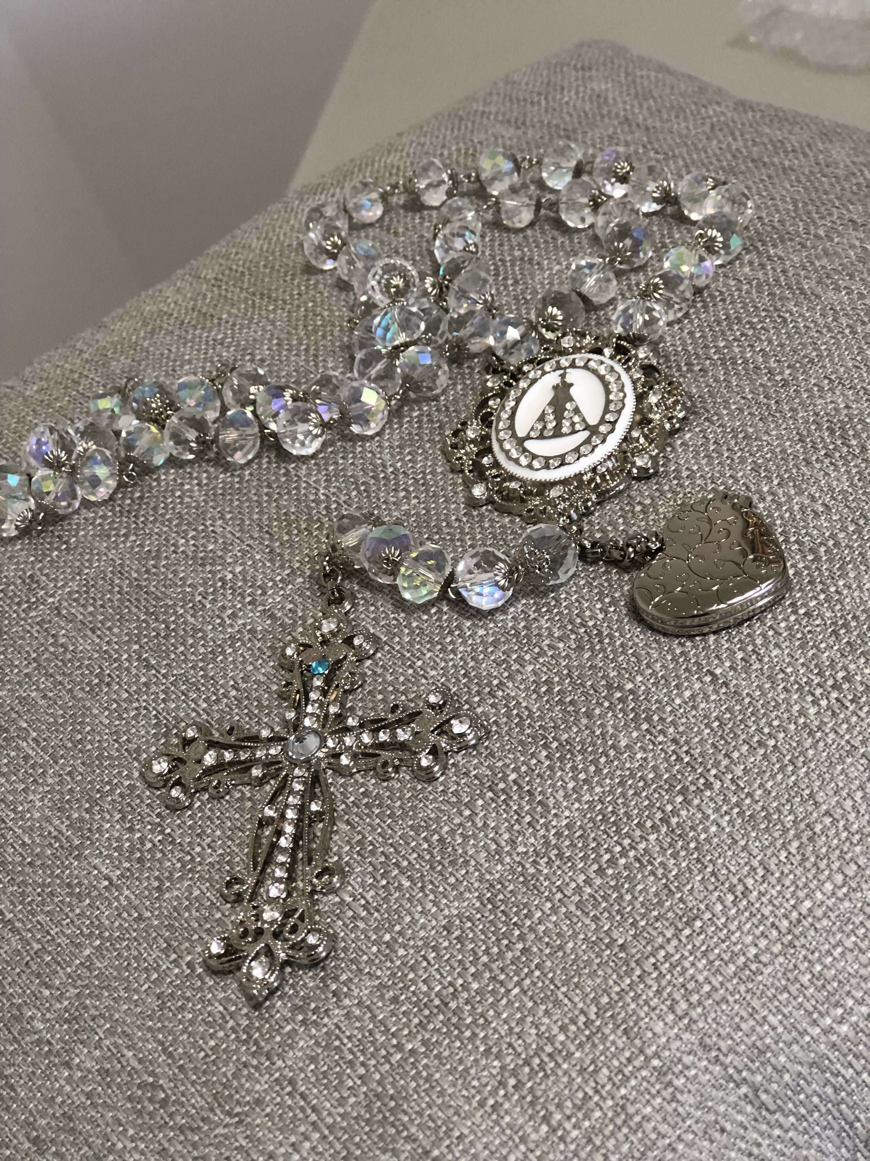 Terço Nossa Senhora Aparecida Com Relicário para Noiva Art Lu