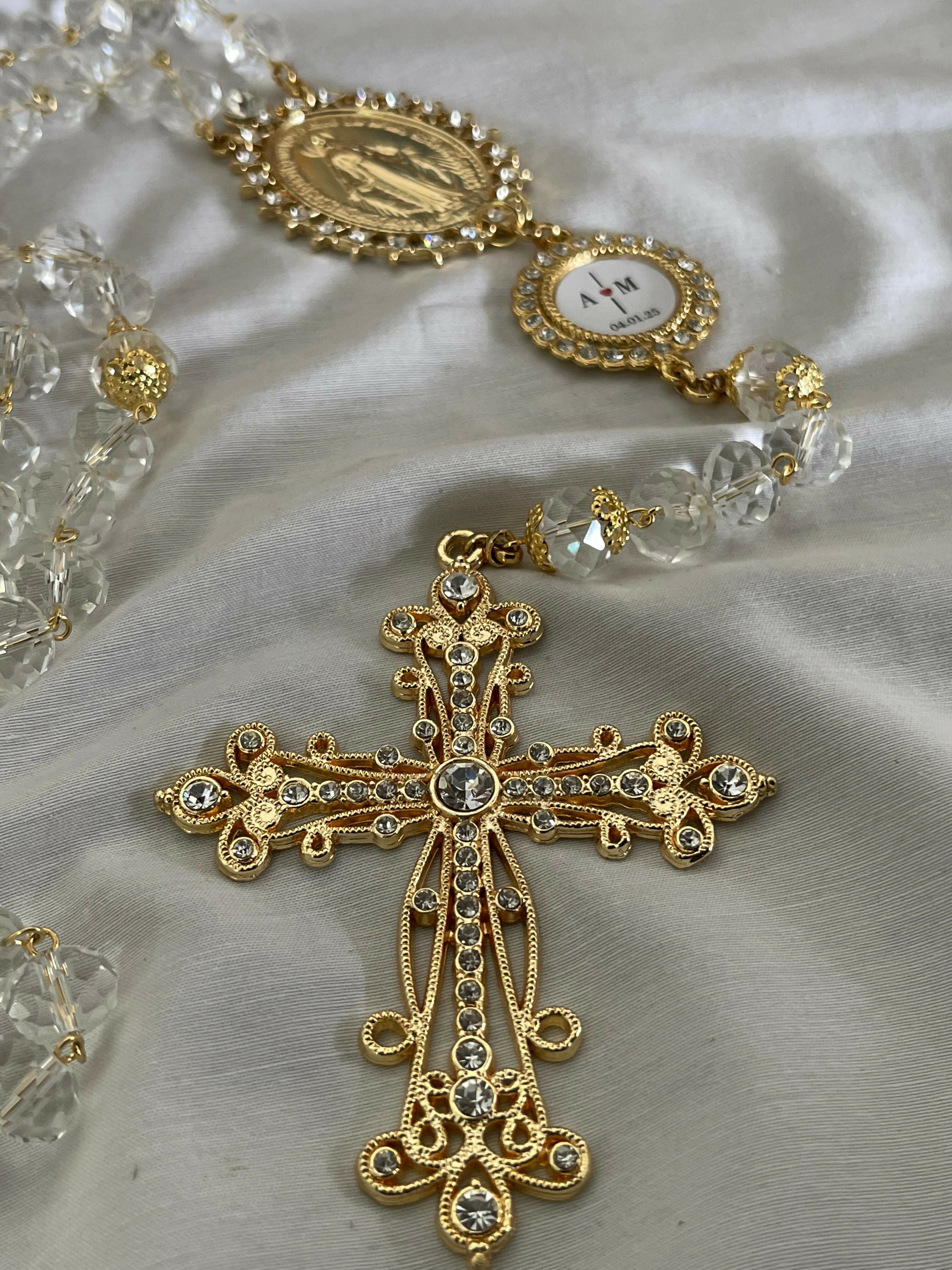 Terço Nossa Senhora das Graças Cristais para Noiva Art Lu