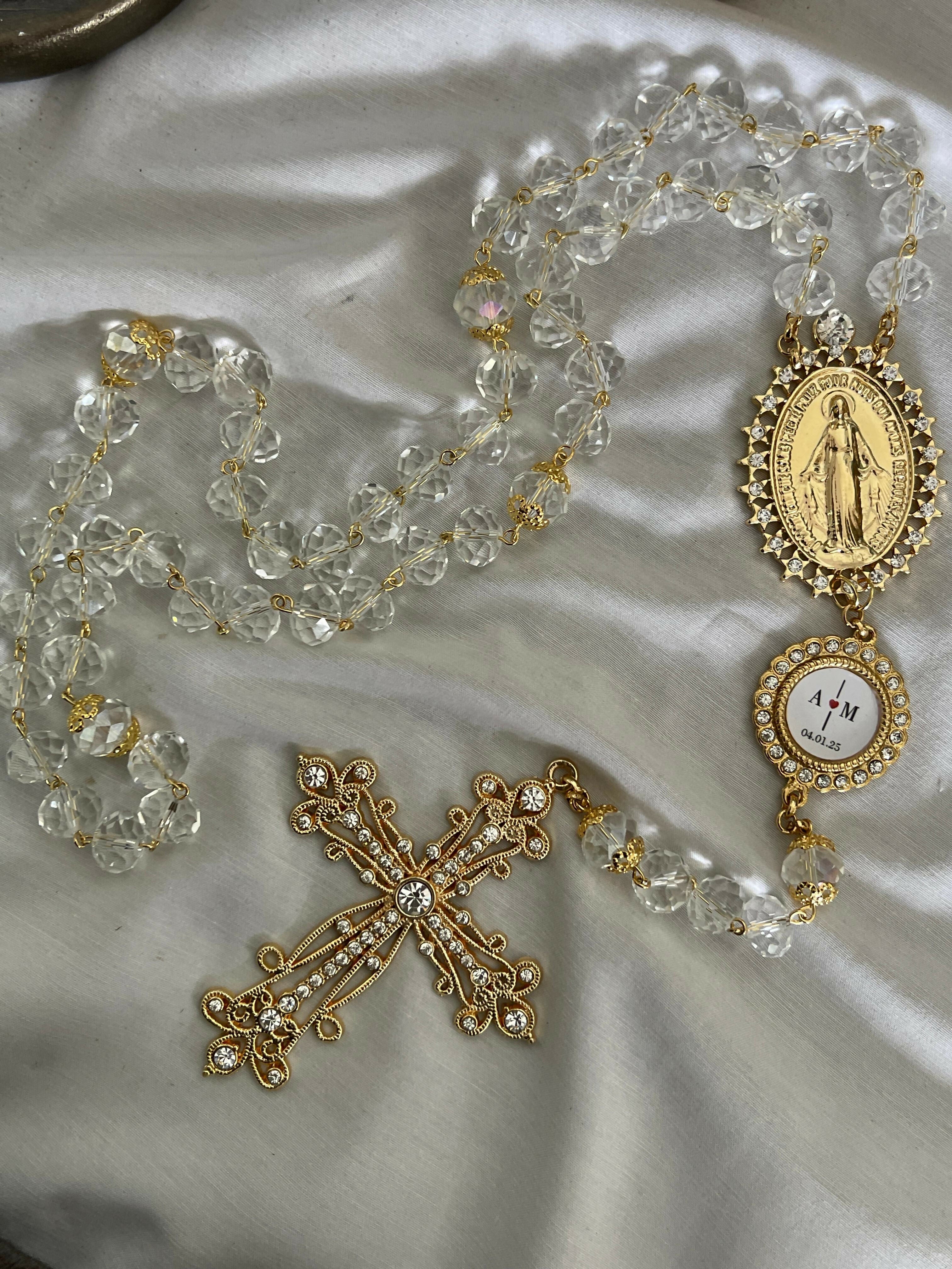 Terço Nossa Senhora das Graças Cristais para Noiva Art Lu