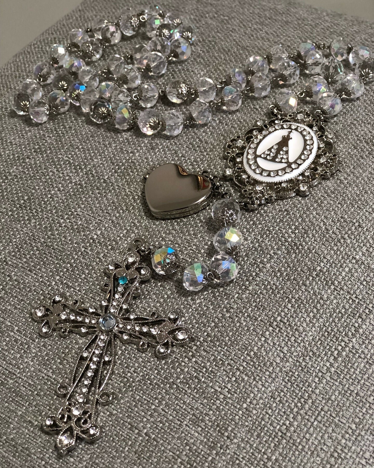 Terço Nossa Senhora Aparecida Com Relicário para Noiva Art Lu
