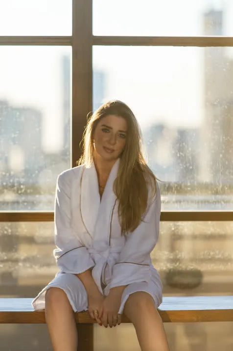 Roupão Branco Atoalhado Personalizado With My Name