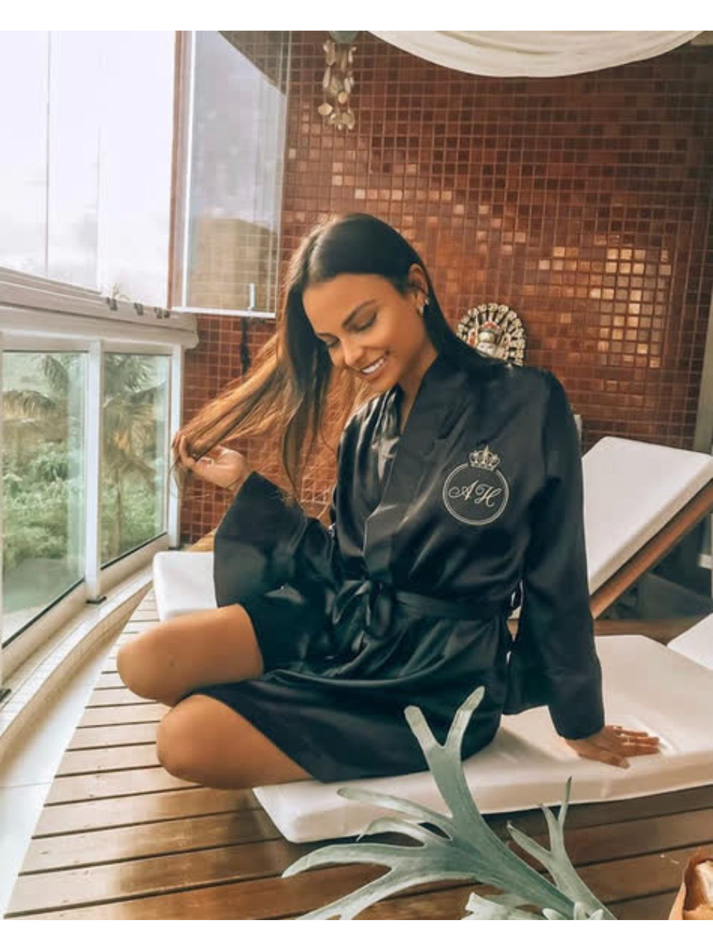 Robe Personalizado Preto With My Name