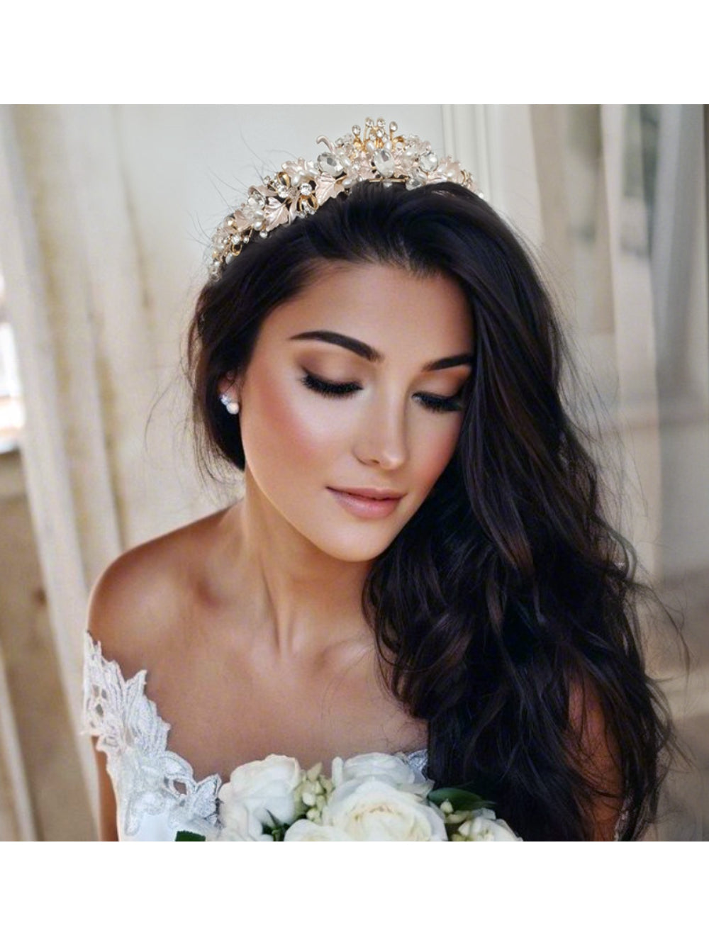 Coroa de Noiva Tiara Floral Maisa Bride Boutique