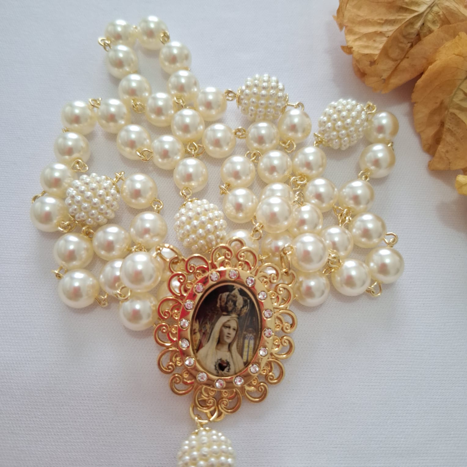 Terço de Noiva de Nossa Senhora de Fátima Ateliê Fernanda Cristina