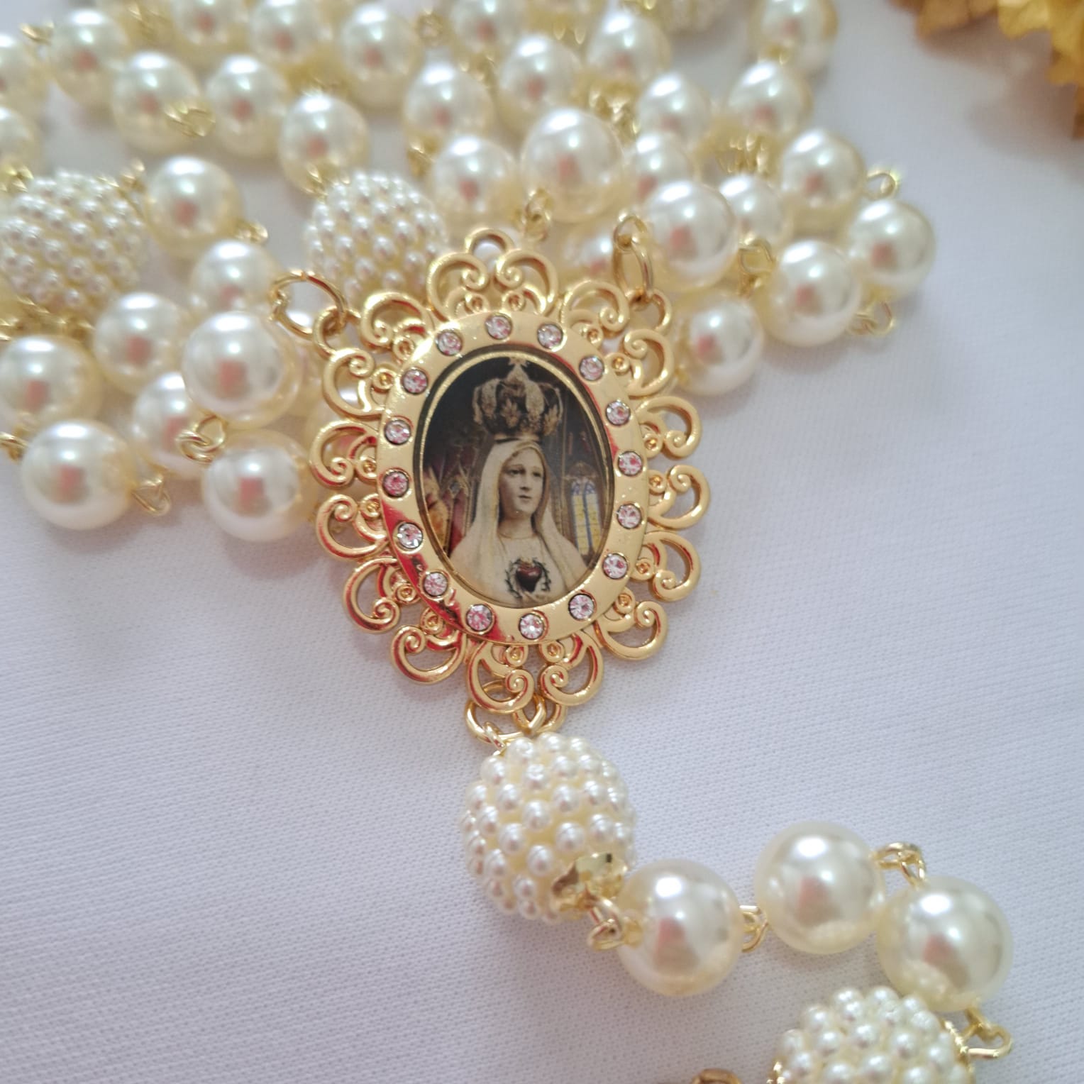Terço de Noiva de Nossa Senhora de Fátima Ateliê Fernanda Cristina