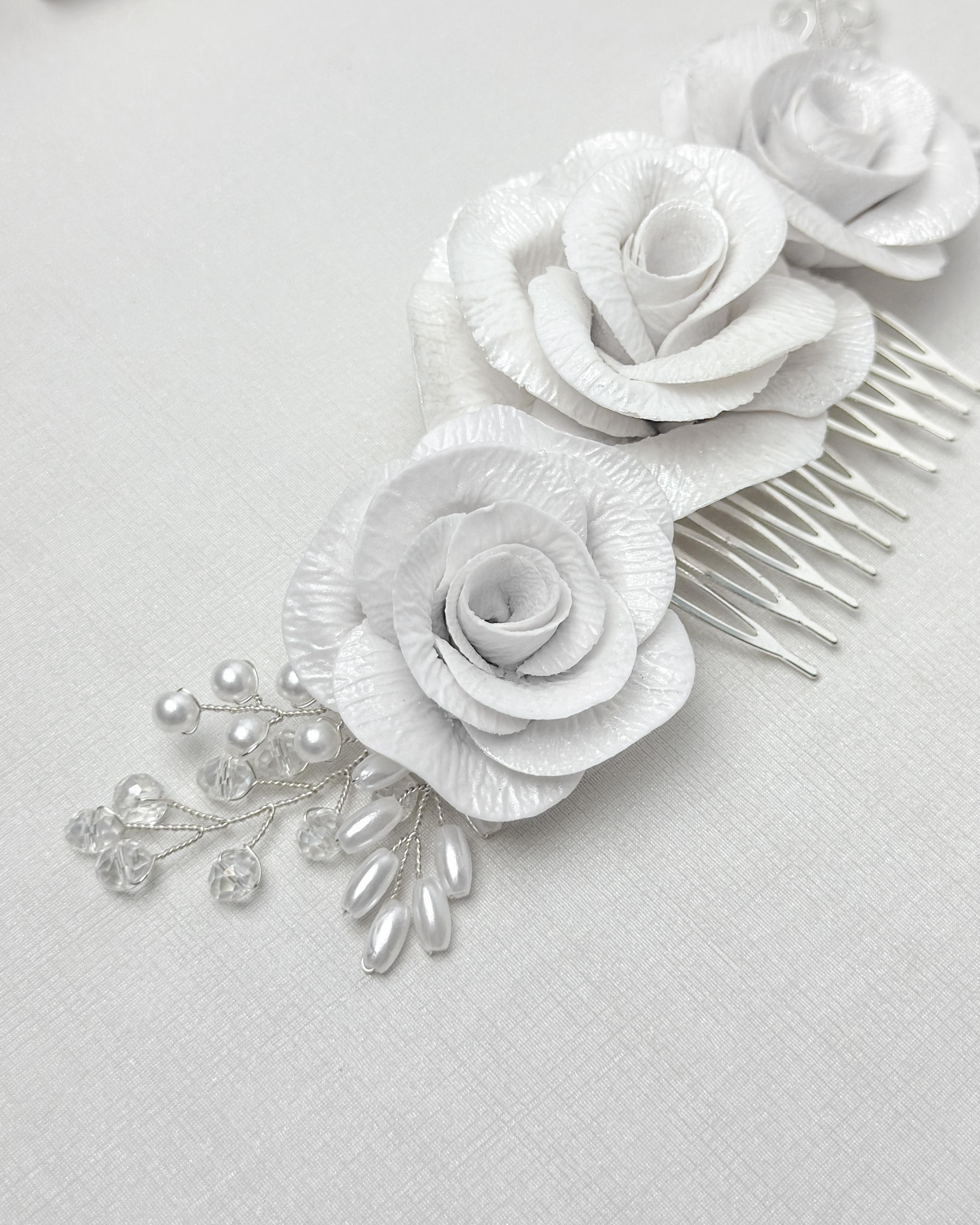 Grinalda pente Rosas