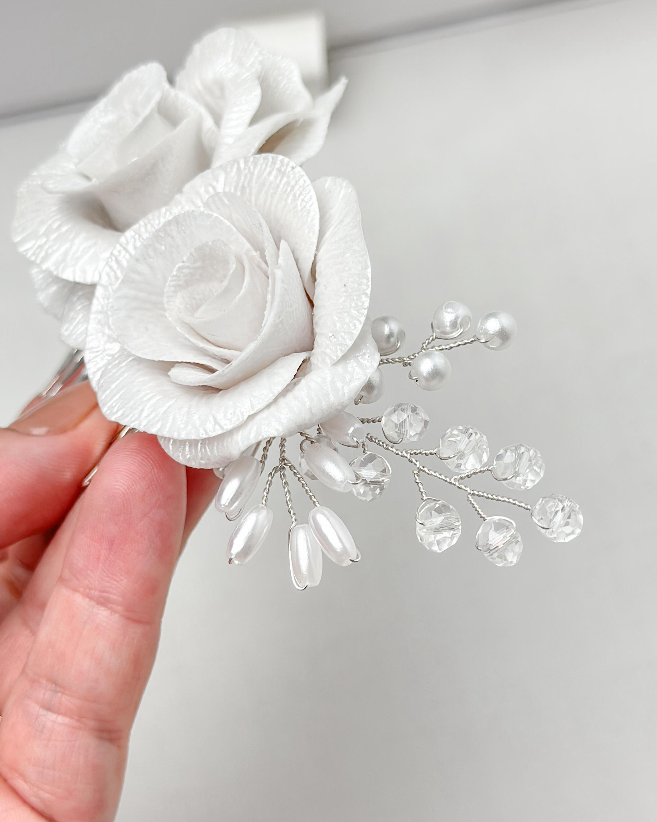 Grinalda pente Rosas