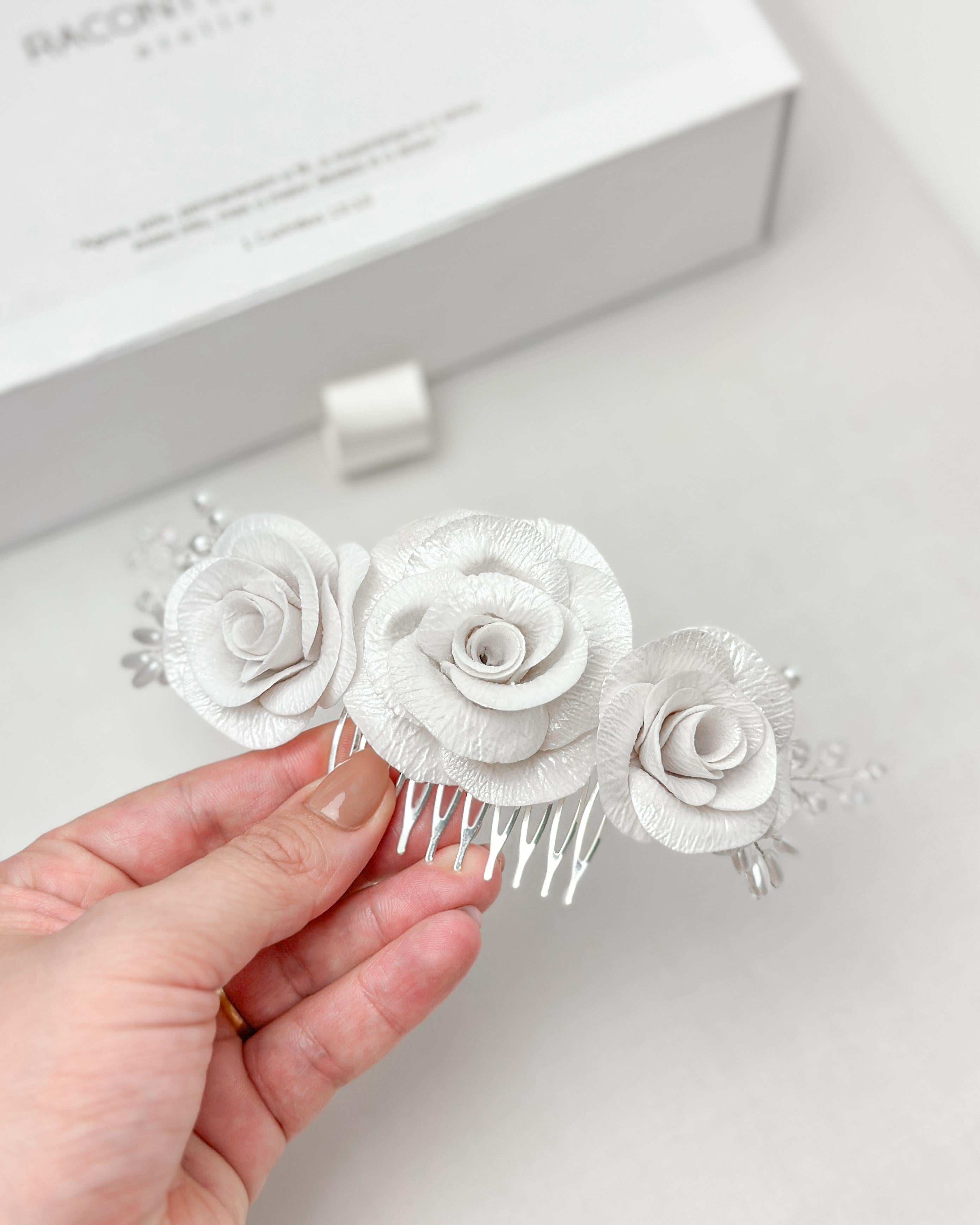 Grinalda pente Rosas