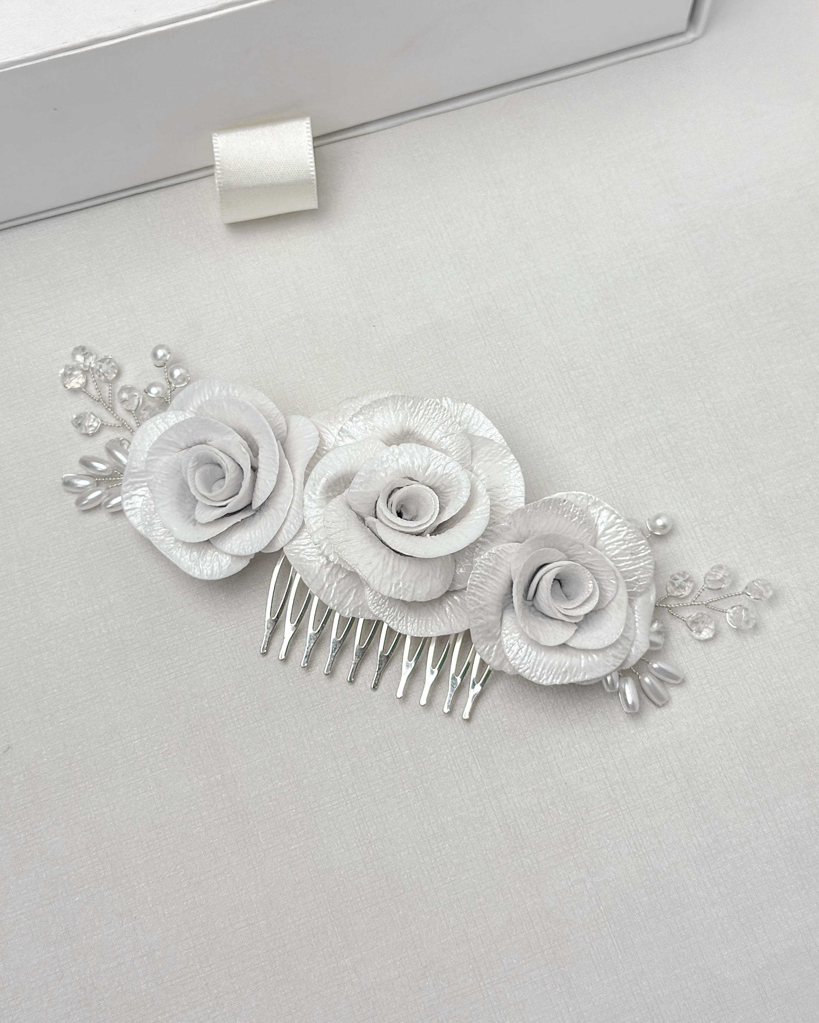 Grinalda pente Rosas