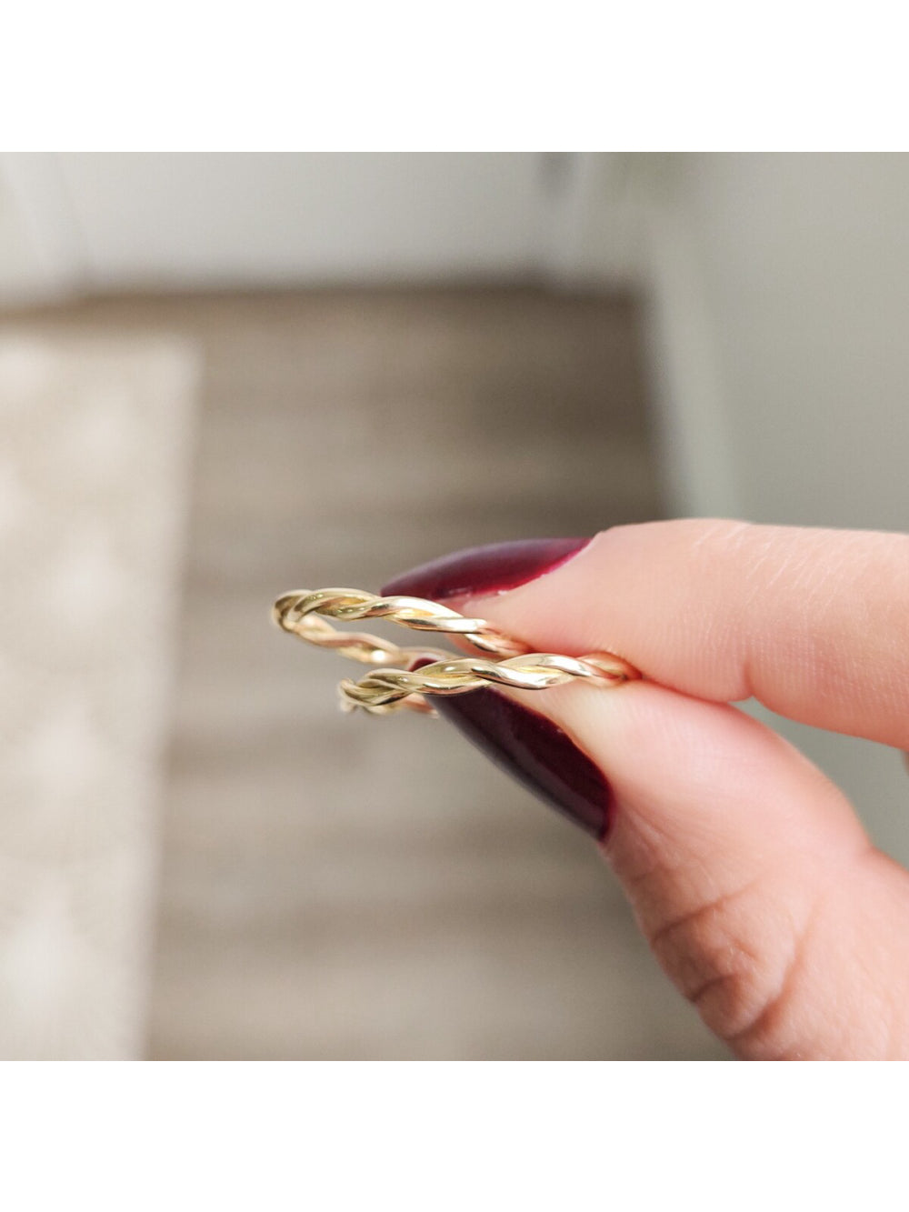 Par Aliança Casamento Ouro 18K 2mm Ipê Trança Neumond Joias