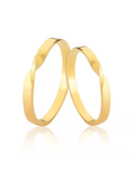Par Aliança Casamento 2mm Ouro 18K Torcida Neumond Joias
