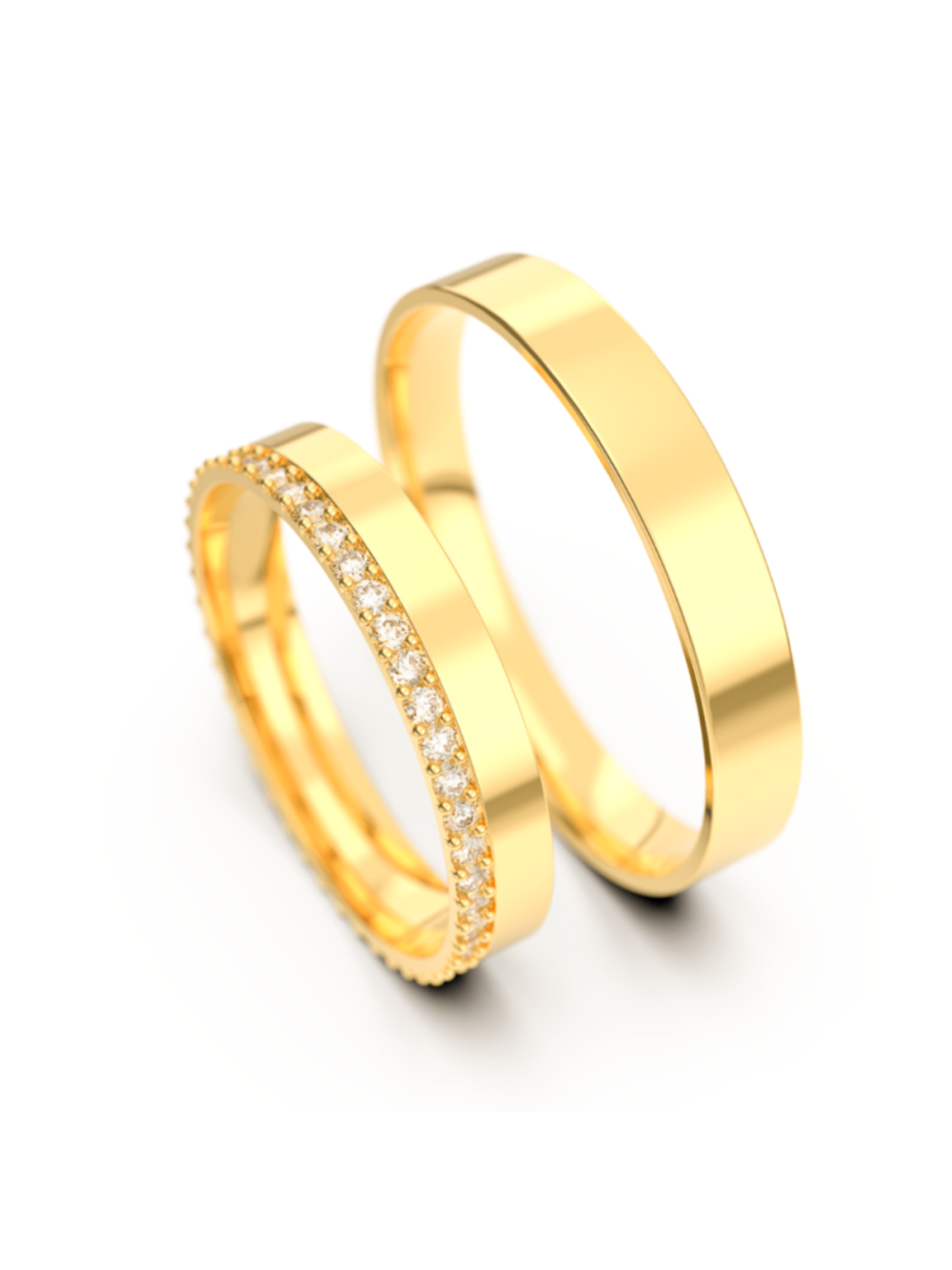 Par Aliança Casamento 4mm Ouro 18K Sunny Smiles Neumond joias