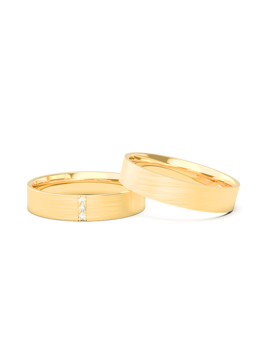Par Aliança Casamento 4mm Ouro 18K Lótus Neumond joias