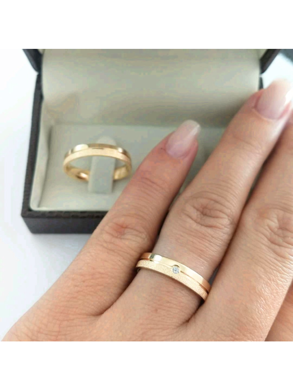Par Aliança Casamento 4mm Ouro 18K Acacia Neumond joias