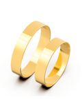 Par Aliança Casamento 4mm Reta Lisa Ouro 18K Neumond Joias