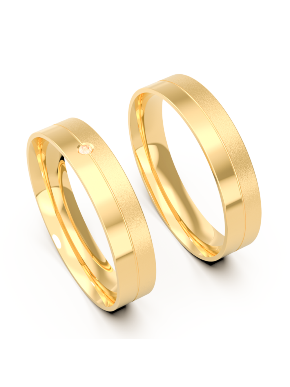 Par Aliança Casamento 4mm Ouro 18K Acacia Neumond joias