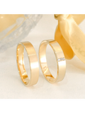 Par Aliança Casamento 4mm Ouro 18K Lótus Neumond joias