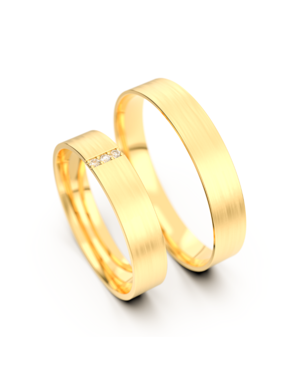 Par Aliança Casamento 4mm Ouro 18K Lótus Neumond joias