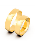 Par Aliança Casamento 5mm Ouro 18K tradicional Abaulada Neumond Joias