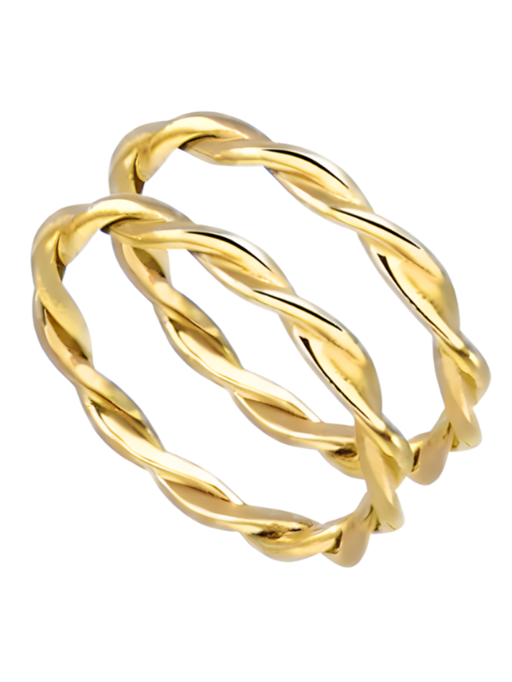 Par Aliança Casamento Ouro 18K 2mm Ipê Trança Neumond Joias