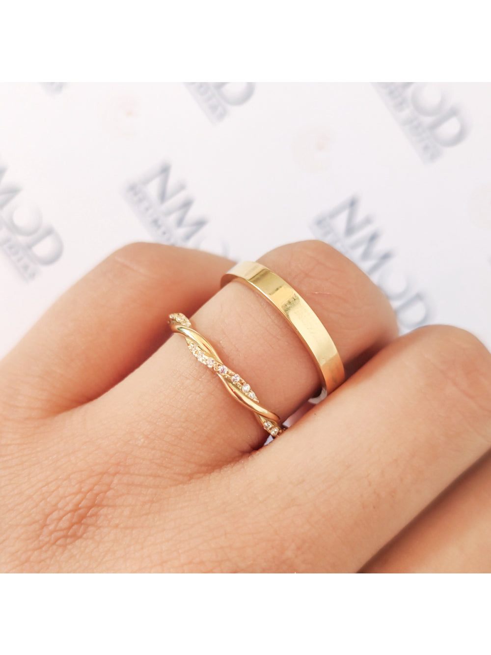 Par Aliança Casamento Ouro 18K Ipê Personalizado Neumond joias