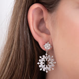 Brinco Flor de Cristal Luxo Reluzente