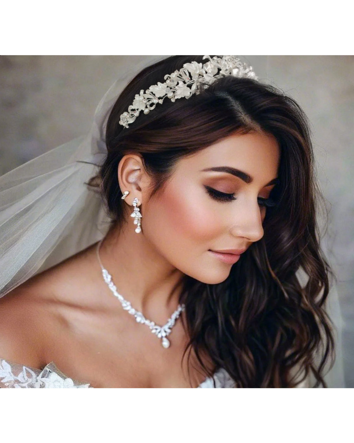 Coroa de Noiva Tiara Floral Isabella Bride Boutique