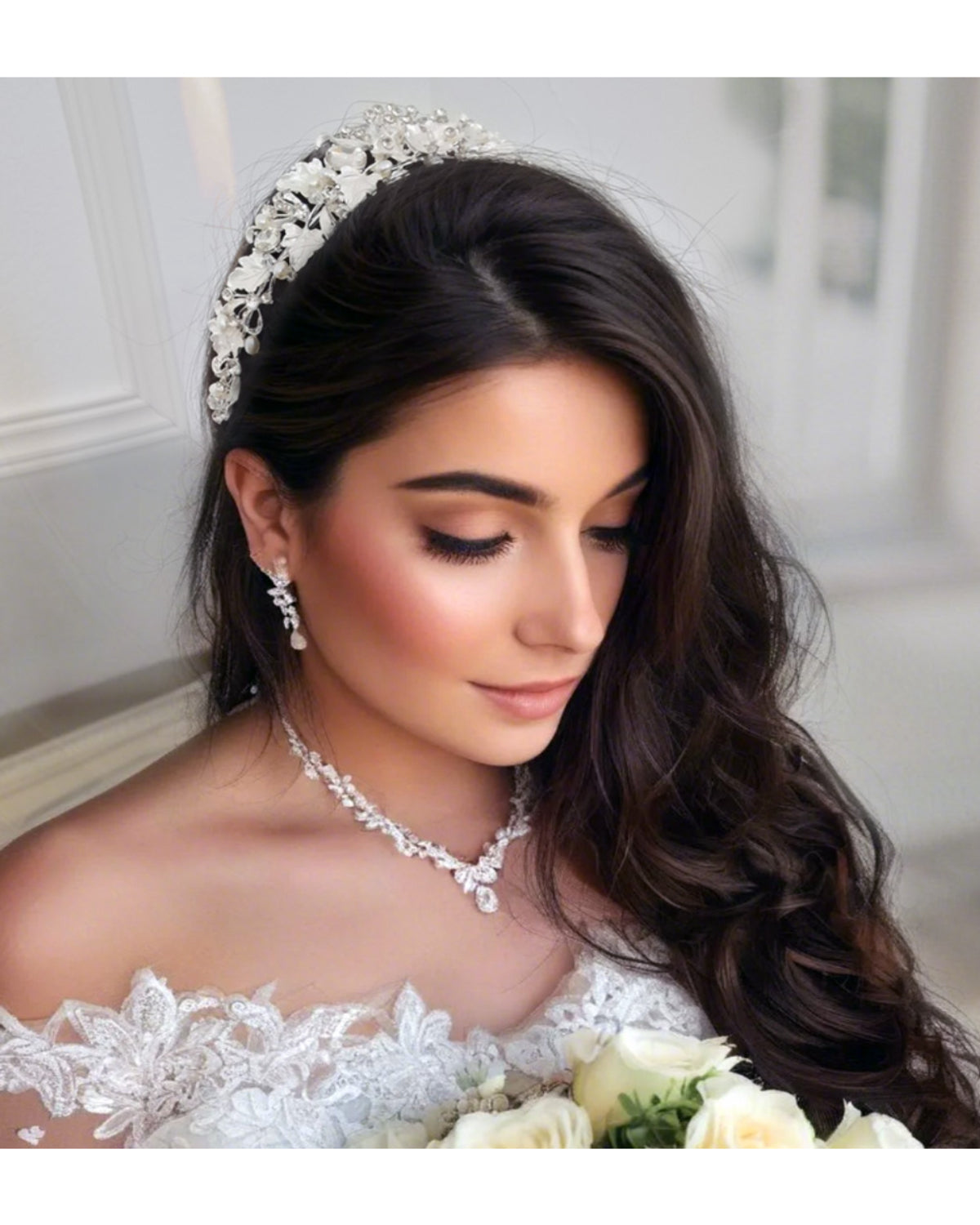 Coroa de Noiva Tiara Floral Isabella Bride Boutique